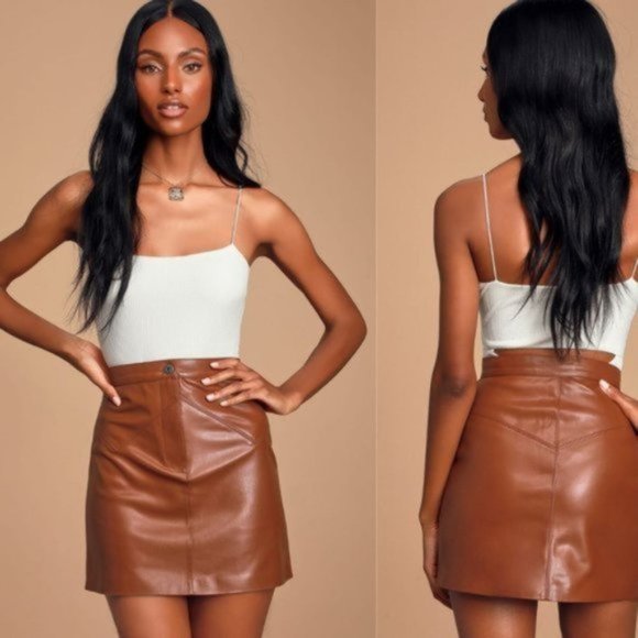 NEW BB Dakota Keep Livin Vegan Leather Skirt 4 - Picture 5 of 5